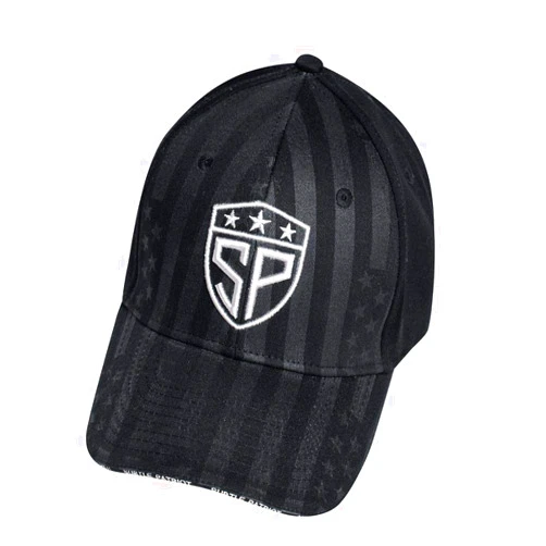 Subtle Patriot USA Black Fitted Hat, Adjustable with Flexible Elastic, Outdoor Hat for Mens Golf & Baseball