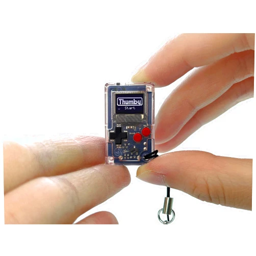 TinyCircuits Thumby (Clear), Tiny Game Console, Playable Programmable Keychain: Electronic Miniature, STEM Learning Tool