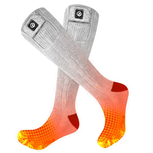 MIEVNIO Heated Socks for Men Women - Rechargeable Battery Heated Ski Socks,7.4V 2200MAH Electric Thermal Socks for Skiing and Hiking Winter Outdoors