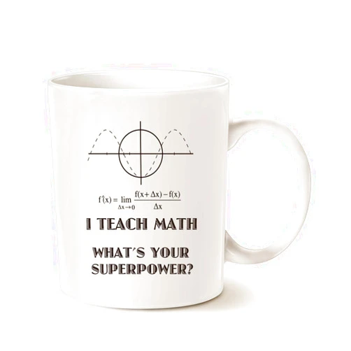 MAUAG Funny Teacher Coffee Mug, I Teach Math What's Your Superpower Teachers' Day Gifts for Teacher Cup White, 11 Oz