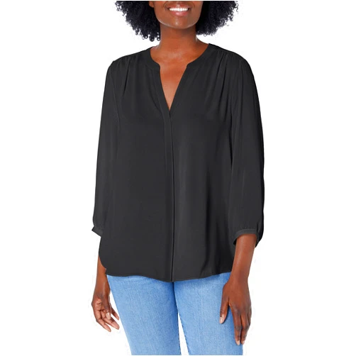 NYDJ Women's Pintuck Blouse 3/4 Sleeve