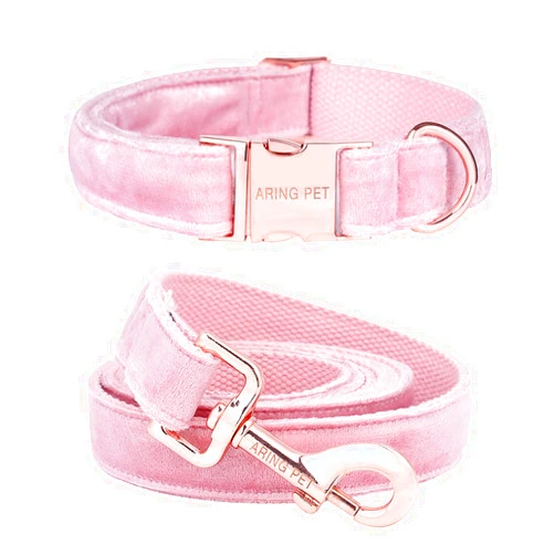 ARING PET Dog Collar and Leash, Velvet Dog Collar and Leash Set, Soft & Comfy, Adjustable Collars for Dogs