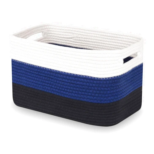 RTDEP Woven Baskets for Storage, Storage Baskets for Shelves, Cotton Rope Baskets for Storage, Laundry Room Organization, Toy Storage Organizer, Cube Storage Bins for Nursery, Baby Basket-1 Pack