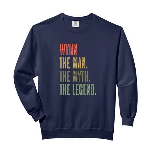 For Someone Named WYNN WYNN - the Man the Myth the Legend | Myth Legend Name - Comfort Colors Adult Sweatshirt