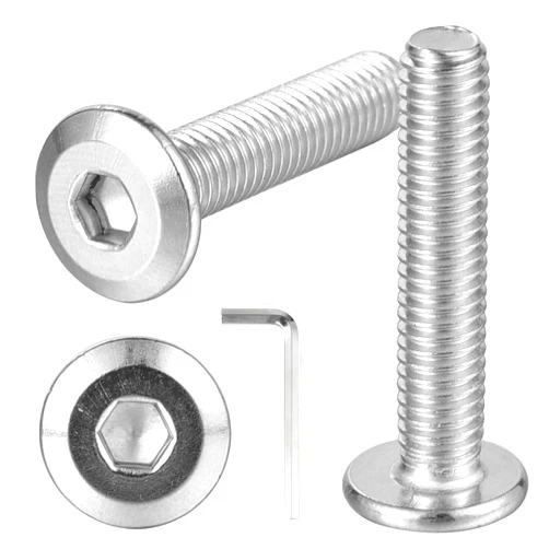 FCZDQ M8-1.25 x 125mm Countersunk Bolts Flat Head Hex Socket Cap Screws with Allen Drive Spanner Kit, 304 Stainless Steel 18-8, Full Threaded, 8PCS