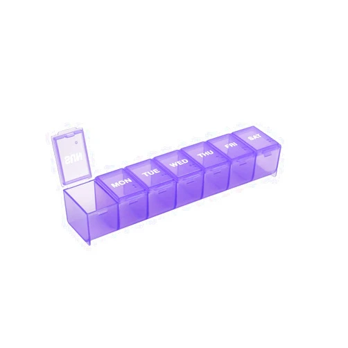 EZY DOSE Weekly (7-Day) Pill Case, Medicine Planner, Vitamin Organizer Box, Convenient and Easy to Use, Large Compartments, Travel Friendly, Purple, Made in the USA, BPA Free
