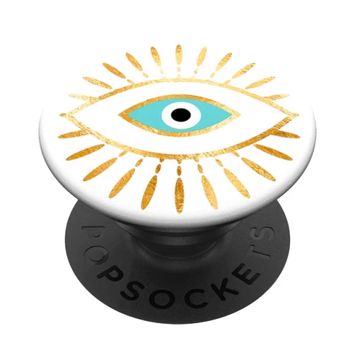 Gold Lash and Teal Evil Eye Greek Mati PopSockets PopGrip: Swappable Grip for Phones & Tablets PopSockets Adhesive PopGrip