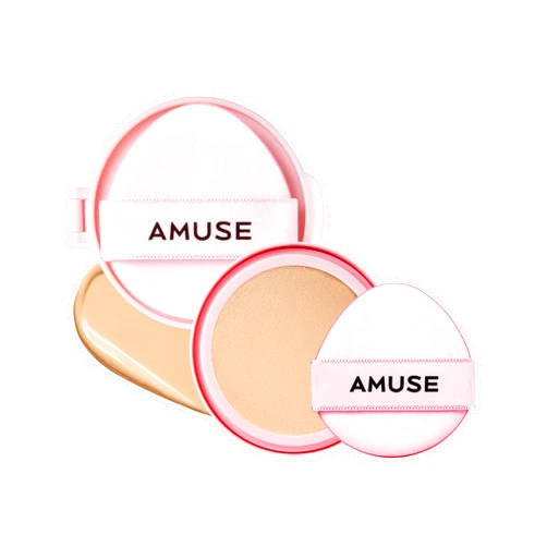 AMUSE SEOUL Dew Power Vegan Cushion Foundation Refill (02 HEALTHY REFILL) - Semi Glow, Full Coverage, Dewy Finish, Long Lasting, Lightweight, Smooth Radiant Skin, Vegan, Korean Beauty Makeup