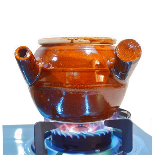 ZHCHSH Casserole Clay Pot 80oz/2400ml Heat-resistant Handmade Earthen Cooking Serving with Lid Soup Spout (All brown)