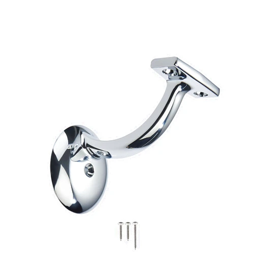 khtumeware 6 Pack Polished Chrome Hand Rail Bracket Heavy Duty Hardware for Stairways, Home or Office Vintage Stair Support Handrail Brackets