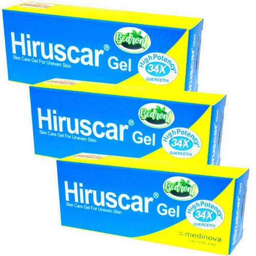 Bedront 3 Pcs. (3 x 3 Grams) of Hiruscar Gel for Uneven Skin, Scar and Keloid Care