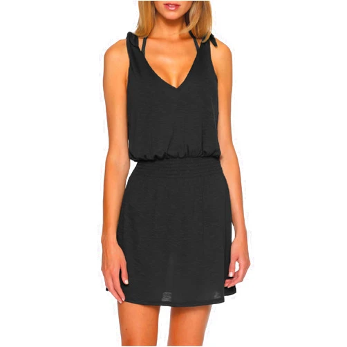 BECCA Breezy Basics Dress, Plunge Neck, Beach Cover Ups for Women