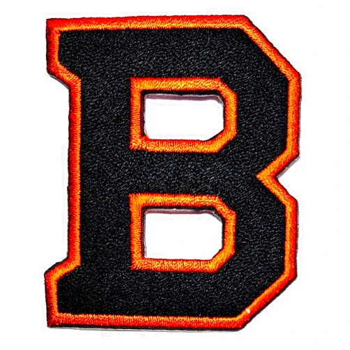 PARITA Alphabets Numbers Patch PARITA 2.4 INCH. Orange Black Letter B Iron on Embroidered Patch English Alphabet Letters A to Z Patch Supplies for Jacket Bags Jeans Backpack DIY Craft (B)