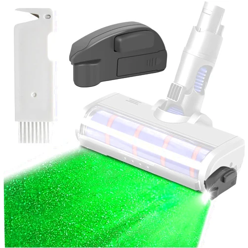 Arrebol Vacuum Cleaner Dust Display Captures Hidden Dust & Pet Hair with Green LED Illuminate Attachment Upgrade Vacuum Cleaner Accessories+Hair cleaning brush