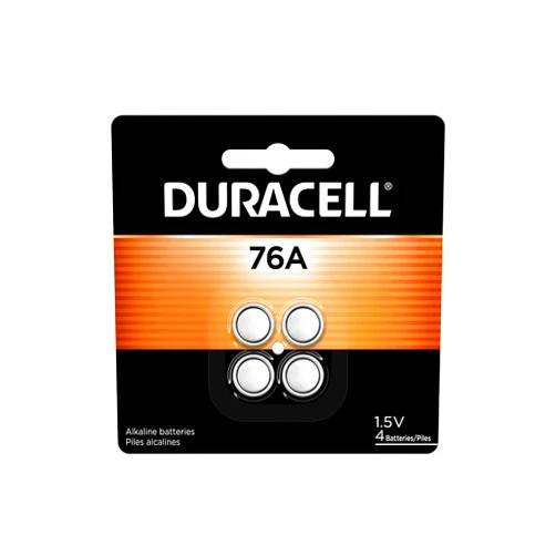 Duracell 76A 1.5V Alkaline Batteries, 4 Count Pack, 76A 1.5 Volt Battery, equivalent to LR44, A76, PX76A, V136A, AG13, and L1154 battery types