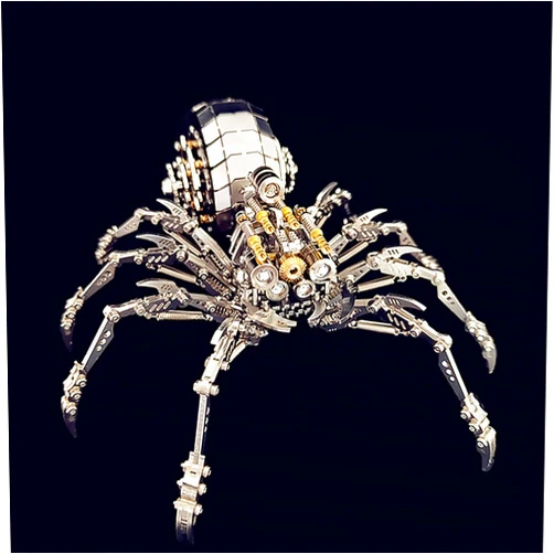 Microworld 3D Metal Puzzle, Mechanical Spider King 3D Metal Model Kits, Steel Warcraft Collection DIY Animal Brain Teasers Simple 3D Puzzles for Adult Home Decor Art Craft Gifts Toys