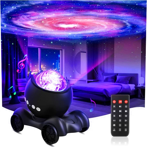 ENOKIK Galaxy Projector, Star Projector Built-in Bluetooth Speaker, Night Light Projector for Kids Adults, White Noise Aurora Projector for Home Decor/Relaxation/Party/Music/Gift (Black)