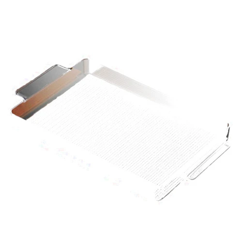 Kraftware 12 by 20-Inch Lucite Rectangular Tray Lined with Skid Resistant Fishnet, White Fabric
