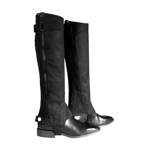 HORZE Amara Adult Equestrian Half Chaps | Synthetic Leather Zip-Up Pair | Accurate Size Chart in Images