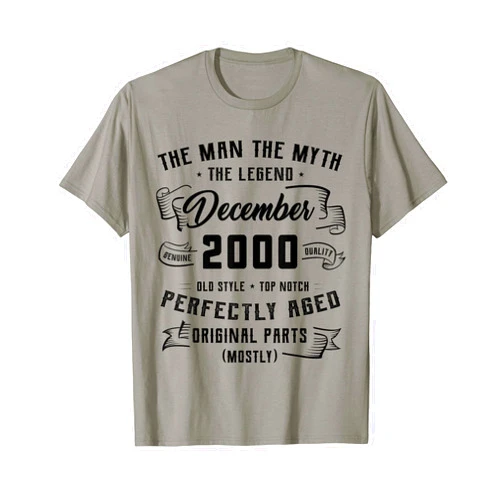 December 2000 23rd Birthday Tee Man Myth Legend December 2000 23rd Birthday Gift 23 Year Old T-Shirt