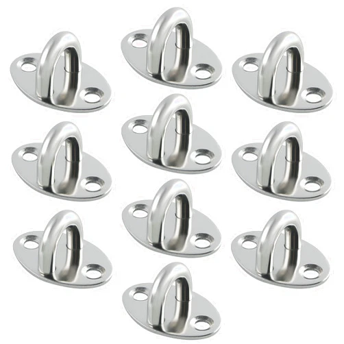 Alise 10 Pack Ceiling Hook,Pad Eye Plate Top U Hooks for Ceiling Hanging Marine Hardware for Yoga Hammock Swing Suspension Boat Sandbag Plant Basket,SUS304 Stainless Steel Eye Hooks Ceiling Mount