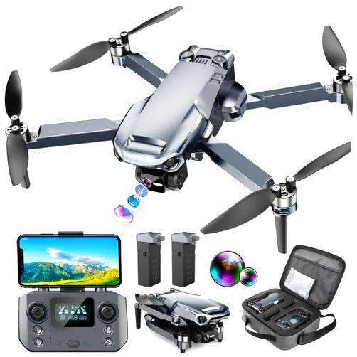 Glorale Drone with 4K Camera RC Quadcopter for Adults, 1640ft Long Range Video Transmission, 3-Axis Gimbal, 46Mins Flight Time GPS Auto Return and Follow Me, Circle Fly, Waypoint Fly, Altitude Hold