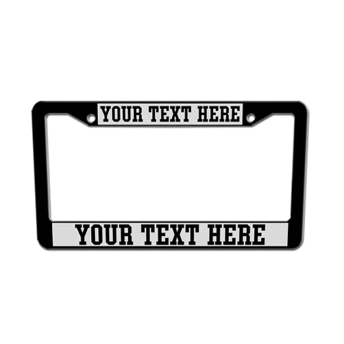 Tobe Yours Custom License Plate Covers & Frames Personalized Design Your Own Text Silver Black License Plate Holder Metal US Car Tag Sign Accessories for New Cars Men Women with 2 Holes 6.3x12.2 Inch