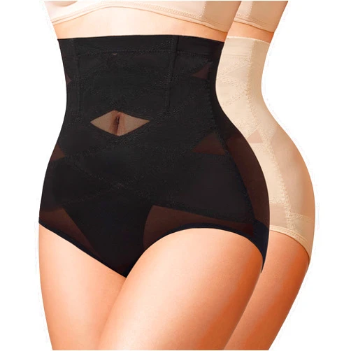 Nebility 2 Pack Shapewear Tummy Control Underwear for Women High Waisted Body Shaper Girdle Panty