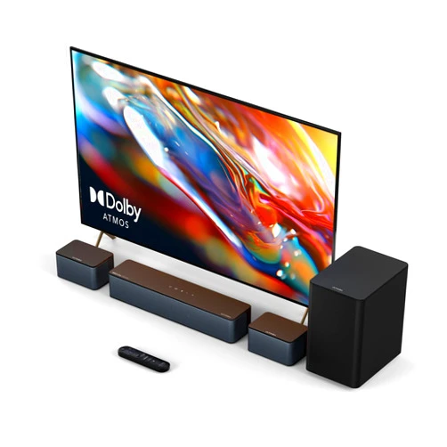 ULTIMEA 5.1 Sound Bar Compatible with Dolby Atmos, Peak Power 410W, Surround Sound System for TV with Subwoofer, Sound Bar for Smart TV, Surround and Bass Adjustable Home Theater, Poseidon D60