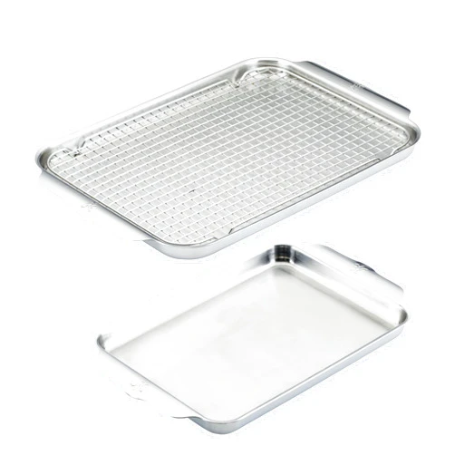 Hestan Provisions OvenBond – 3-Piece Tri-ply Baking Sheet Set Professional Stainless Steel Bakeware, Half & Quarter Sheets & Rack