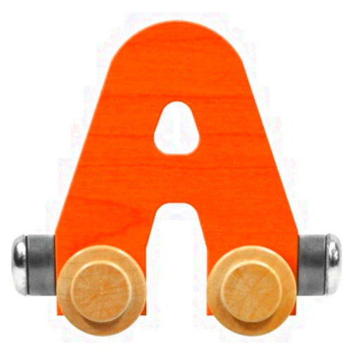 Maple Landmark NameTrains Bright Letter Car A - Made in USA (Orange)