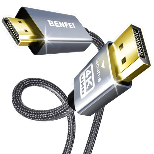 BENFEI 4K DisplayPort to HDMI 10 Feet Cable[Aluminum Shell, Nylon Braided], Uni-Directional DP 1.2 Computer to HDMI 1.4 Screen Cable Compatible with HP, ThinkPad, AMD, NVIDIA, Desktop and More