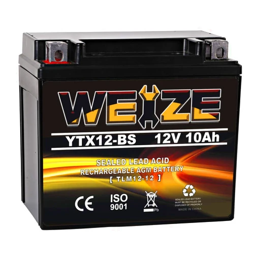 Weize YTX12-BS Motorcycle Battery High Performance - Maintenance Free - Sealed YTX12 BS AGM Rechargeable ATV Batteries compatible with Honda Kawasaki Suzuki