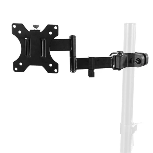 VIVO Steel Universal Full Motion Pole Mount Monitor Arm with Removable 75mm and 100mm VESA Plate, Fits 17 to 32 inch Screens, Black, MOUNT-POLE01A