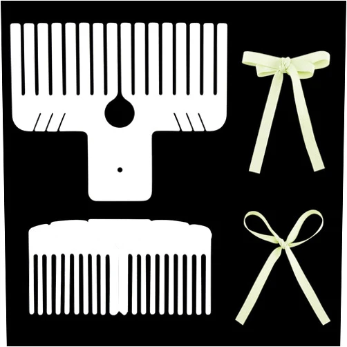 PH PandaHall 2PCS Bow Maker Tool, 2 Style Plastic Bowknot Knitting Tools Hair Bow Making Tool Handmade Craft Fixing Tool for Creating Gift Bows, Wrist Corsages, Home Decorations, Hair Bows