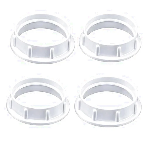 WOYTTSYSM Light Socket Shade Rings,Aluminum Threaded Socket Ring for Medium Base E26 Sockets,Retaining Rings for Glass Lamp Shades/Light Fixtures (4-Pack White Color/for Thread Diameter 1-1/2 Inches)