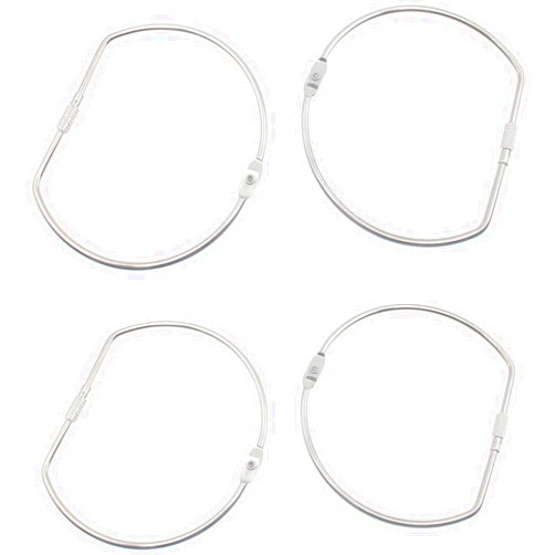 HAJXZH 4 Pcs Binding Book Rings 4 Inch D-Shaped Key Storage Ring Silver Tape Storage Rings for DIY Decoration and Paper Organization