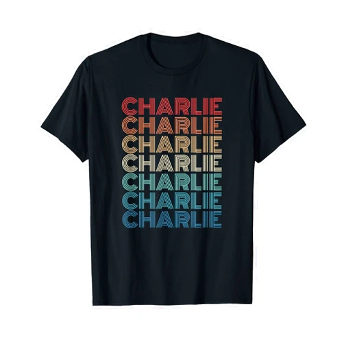 Custom CHARLIE First Name Gifts Retro Personalized CHARLIE First Name T-Shirt