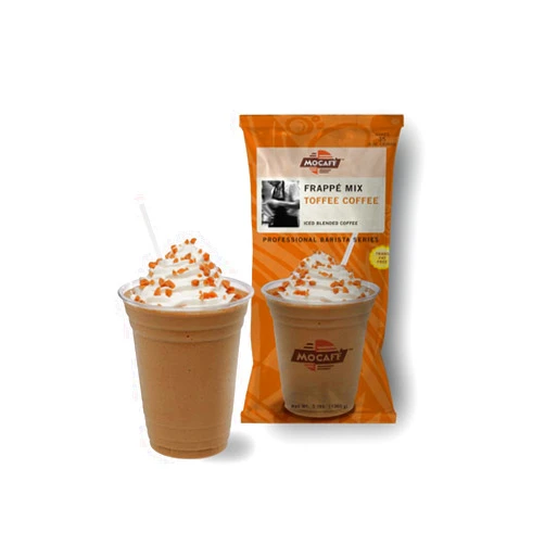 MOCAFÉ MOCAFE Toffee Coffee Frappe Mix, Instant Blended Iced Coffee Powder with SKOR toffee bits, Create Crave-Worthy Specialty Drinks, 3lb bulk bag