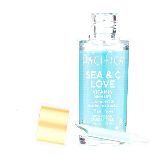 Pacifica Beauty Sea and C Love Vitamin C Serum, Skincare, Hyaluronic Acid, Green Tea, Marine Extracts, Blue Light Protection, Brightening, Lightweight, Face Care, Skin Care Serum, 1 fl oz (1 Count)