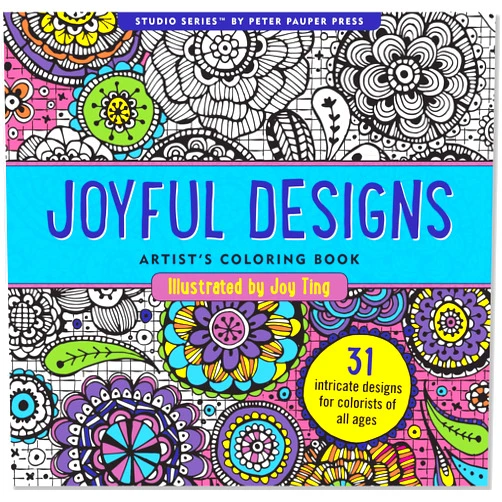 Peter Pauper Press,Joy Ting Joyful Designs Adult Coloring Book (31 stress-relieving designs) (Studio) (Artist's Coloring Books)