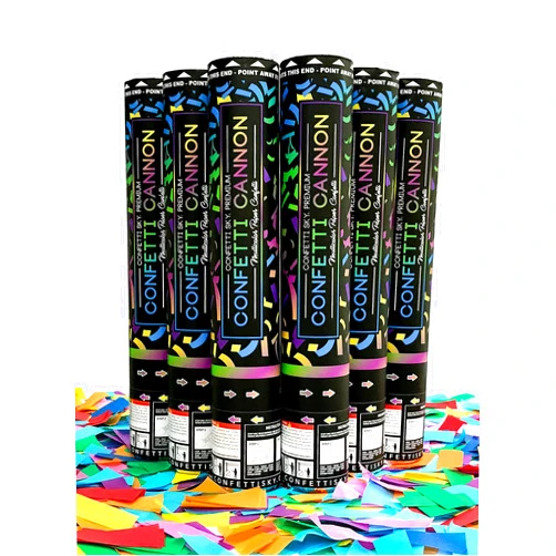 Confetti Sky [6 Pack] 12 Inch Confetti Cannons | Multicolor Confetti Poppers for Wedding Celebration, Birthday Party, Pranks, Graduation, Christmas Eve and New Year Celebration
