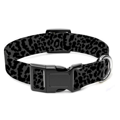 SXboxing Dog Collar, Cute Dog Collar for Small Medium Large Dogs, Personalized Adjustable Soft Pet Collars with Quick Release Buckle for Walking Running, Luxury Black Leopard