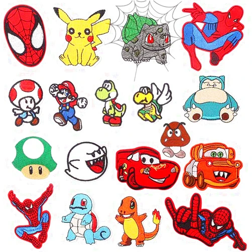 Nuguri Decorative Patches, 18Pcs Sew On or Iron On Patches Applique for Clothing Jeans Jackets Pants Dress Shoes Hats Handbags Backpacks, Assorted Size Decorative DIY Patches