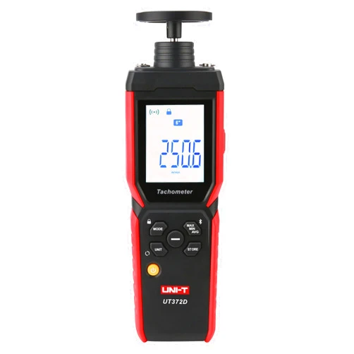 UNI-T UT372D Digital Tachometer,Contact & Non-Contact RPM Meter 1-99,999 RPMAccuracy,with Backlight, Data Hold, and Max/Min/Bluetooth Transmission Data Storage