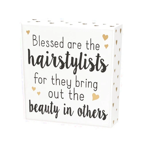 Collins Blessed are The Hairstylists Box Sign CS-9437