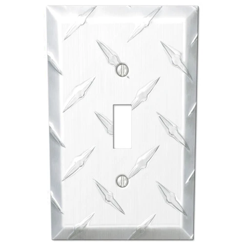Amerelle 955T Diamond Plate Wallplate, 1 Toggle, Aluminum
