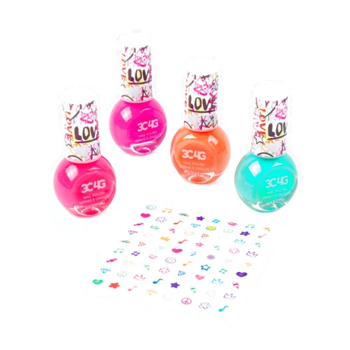 3C4G Three Cheers for Girls - Graffiti Street Style Nail Art Set - Kids Nail Polish Set for Girls - Non Toxic, Water Based, Unscented Nail Polish for Kids - Girls Nail Polish Kit for Kids Ages 8-10-12-14