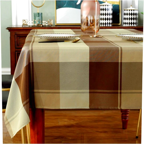 SASTYBALE Tablecloth Checkered Polyester Table Cloth Dust-Proof Wrinkle Resistant Heavy Weight Table Cover for Kitchen Dinning Tabletop Decoration (Square, 52