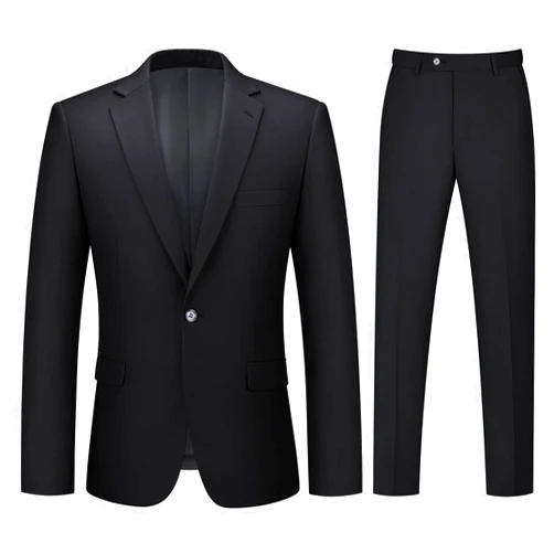 LORENZO BRUNO Mens Suit 2 Piece Suits for Men One Button Slim Fit Solid Jacket & Pant Tuxedo Set Business Wedding Party